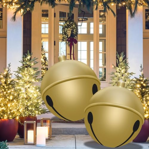 2PCS Giant Christmas Inflatable Ornaments Balls, 24IN PVC Large