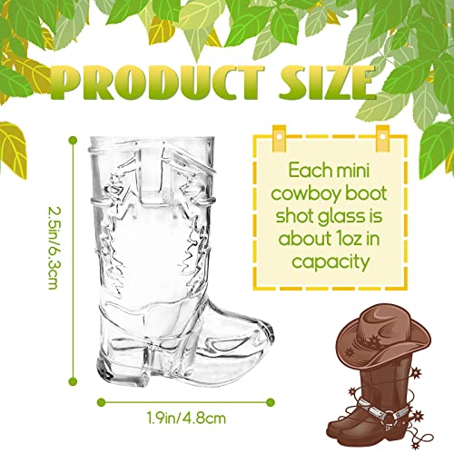 30 Pcs Mini Cowboy Boot Shot Glasses 1oz Western Party Supplies