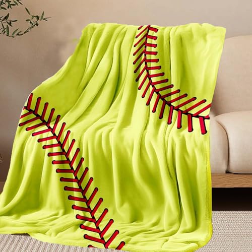 Wonfly Softball Throw Blanket for Boys Adults 60x80 in - Baseball Gifts