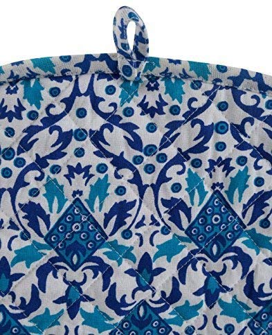 Quilted Tea Cozy for Teapots - Sky Blue Floral Fabric Kettle Cover