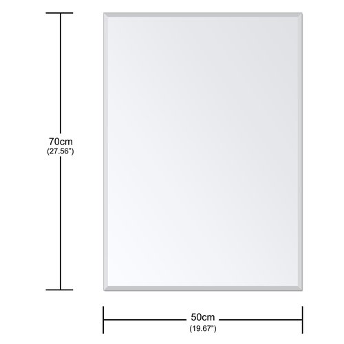 Ruomeng Wall Mirror Beveled Edge Frameless Mirror 20” x 28“ Wall Mounted Mirror for Bathroom Vanity and Entryway