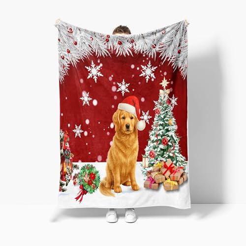 Red Christmas Throw Blanket 50x60in Soft Cozy Holiday Snowflakes Dog Decor