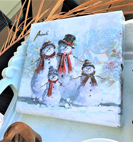 Christmas Napkins 20-Pack 13x13 Inches Snowman Holiday Party Decor
