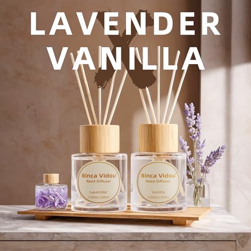 Lavender & Vanilla Reed Diffuser Set - Natural Aromatherapy Home Fragrance