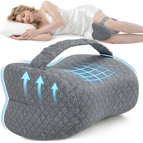 Ergonomic Memory Foam Knee Pillow for Side Sleepers - Gray