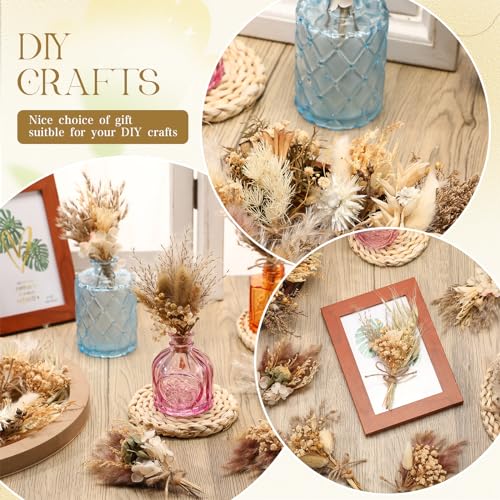 12 Pcs Mini Dried Flower Bouquets - Boho Rustic Decor for Weddings & Crafts