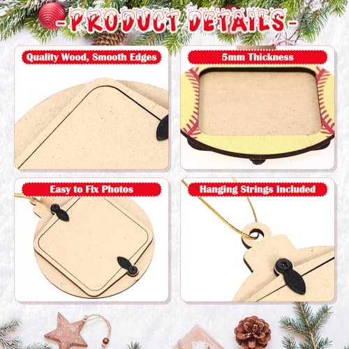 Vercraft Softball Christmas Ornament Set with Photo Frames & Greeting Cards
