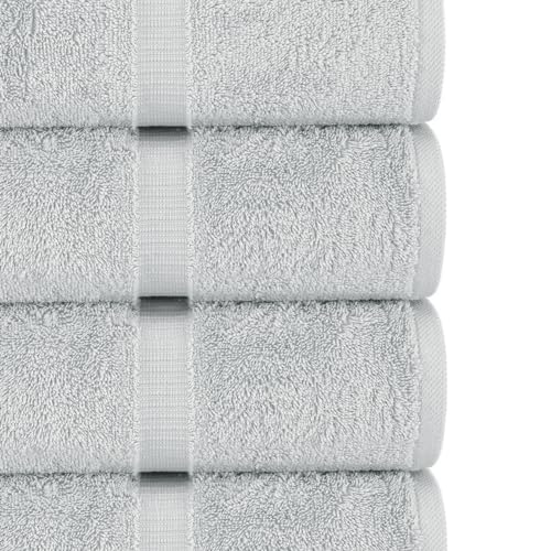 Large Turkish Cotton Bath Sheets - 35x70 Inch Oversized Towel Set, Gray