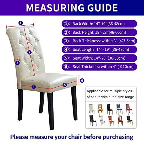 Removable Stretch Dining Chair Covers, Set of 4 - Ivory
