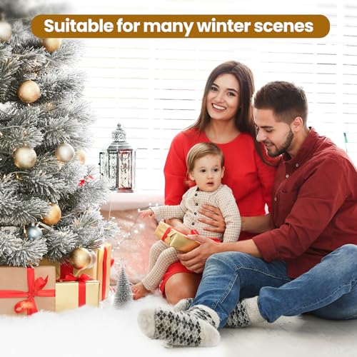 Fluffy Artificial Snow Blanket Roll - Flame Retardant Fake Snow (2 Pack)