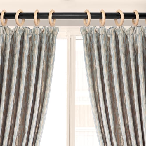 Inanosa 1.75 Inch Inner Beechwood Curtain Rings with Rust-Free Hooks – Pack of 24