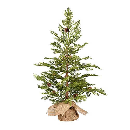 2ft Green Cedar Pine Artificial Christmas Tree, Unlit, Faux Tabletop Decor