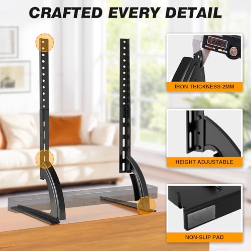 Universal Tabletop TV Stand Mount for 22-65 Inch TVs, Height Adjustable Legs