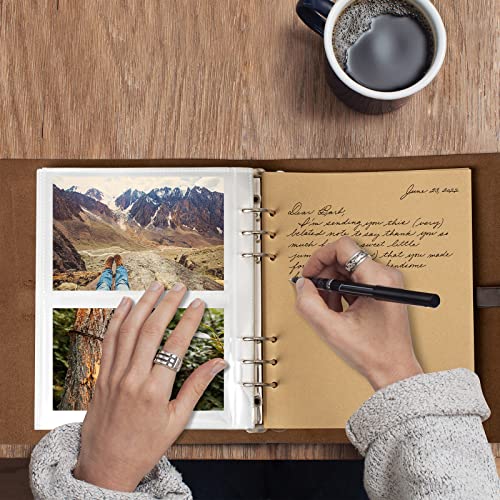 Genuine Leather 4x6 Photo Album - 300 Photo Capacity Refillable Binder