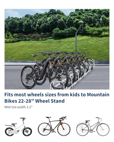 6-Bike Freestanding Floor Stand - Heavy Duty Adjustable Garage Bike Rack
