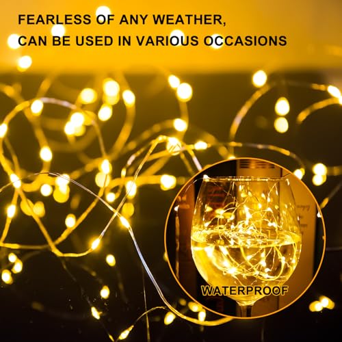 6-Pack Battery Powered Fairy Lights with Remote - 7ft Warm White 20 LED Lights
