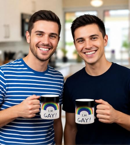 Rainbow Hidden Message Heat Change Mug 11 oz - Funny Gag Gift