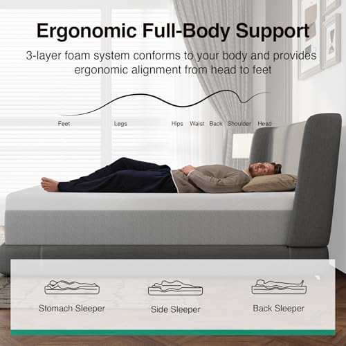 14-Inch King Size Cooling Gel Memory Foam Mattress with Nylon Cover