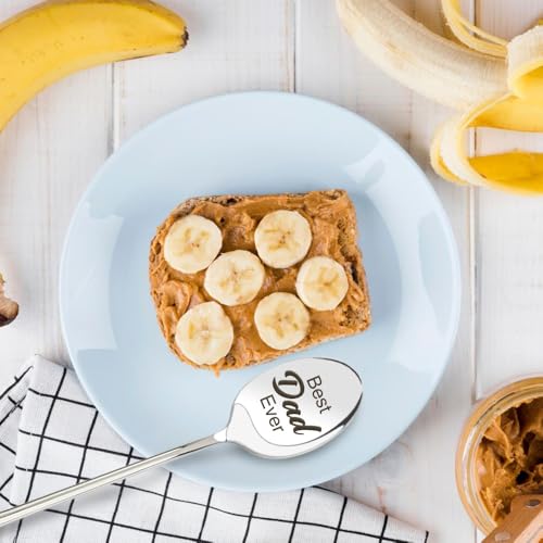 Personalized Stainless Steel Ice Cream Spoon - Best Dad Ever Gift from Daughter Son
