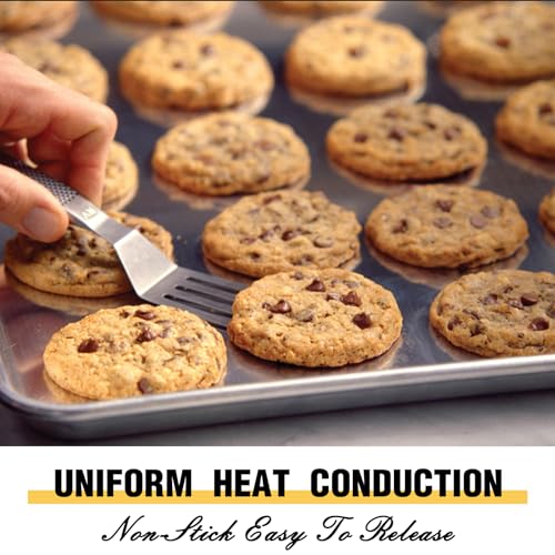 Natural Aluminum Baking Sheet Pan Set - 18x13 Inch Half Sheet (2-Pack)