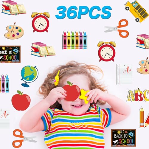 36 Pcs Back to School Wooden Hanging Ornaments for Classroom Decoration