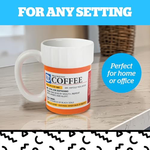 BigMouth Inc. Prescription Coffee Mug 12oz - Funny Pharmacy Gift for Doctors