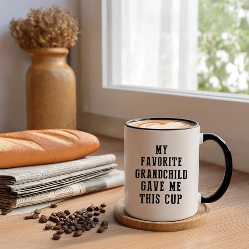 My Favorite Grandchild Gave Me This Ceramic Coffee Mug Gifts - White-Grandchild (12oz) Grandpa Grandma Cup