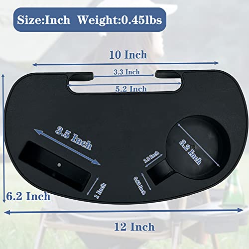 Clip-On Zero Gravity Chair Cup Holder Tray - 2 Pack with Phone Slot