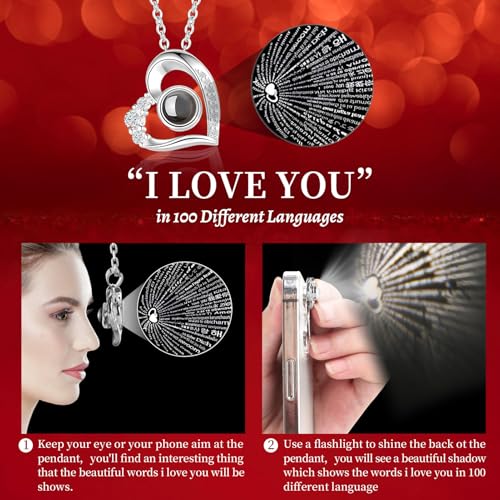 Preserved Real Rose Gift Box with I Love You Necklace for Her