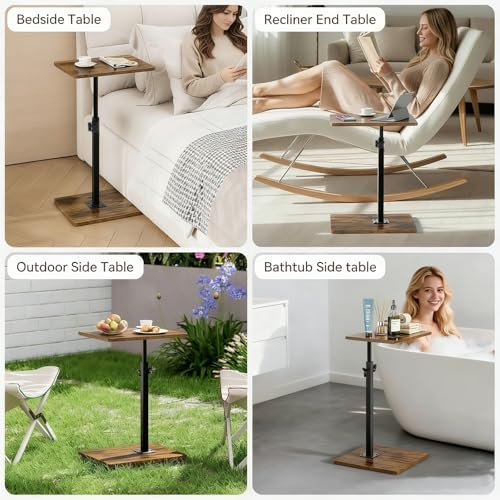 C-Shaped Swivel TV Tray Table - Height Adjustable Laptop & Snack Desk