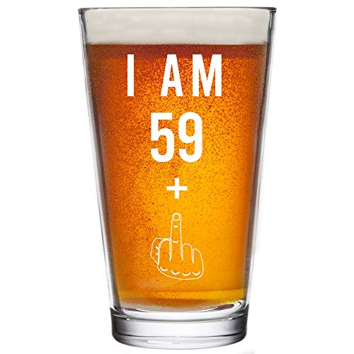 59 + 1 Funny 60th Birthday Beer Pint Glass - 16 oz Novelty Gift