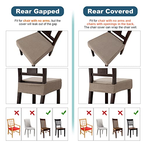 Waterproof Dining Chair Seat Covers - Set of 4, Taupe