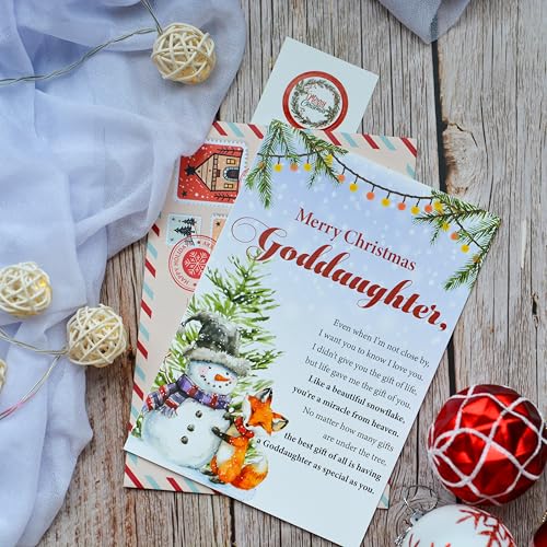 BlinkWishes Goddaughter Christmas Card – Goddaughter Edition with Envelope & Seal