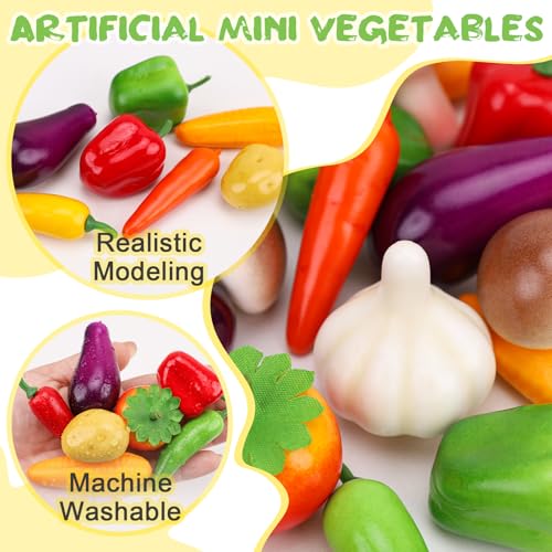 70 Pcs Artificial Mini Vegetables Set - Realistic Foam Faux Food Decor