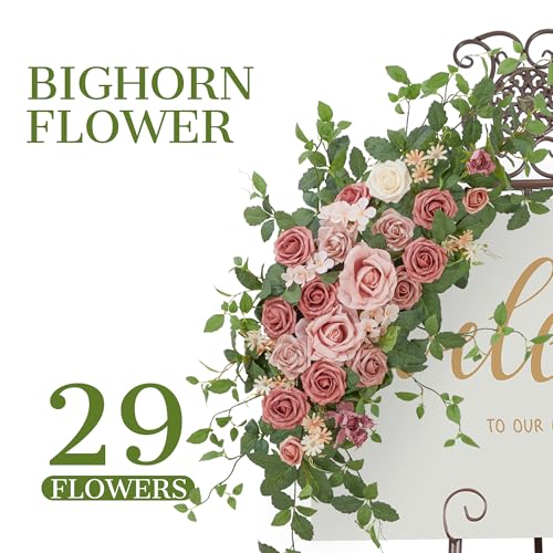 Artificial Wedding Arch Flower Swag Set, 2-Piece Silk Floral Backdrop Decor