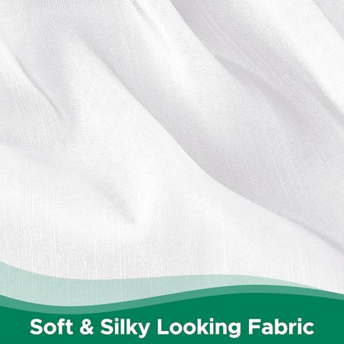 Wrap Around King Bed Skirt with 15-Inch Drop - Elastic Dust Ruffle, White