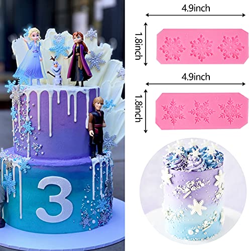 Rainmae Christmas 6 Pcs Snowflake Cake Mold Set - 3D Fondant & Chocolate Decorations, Winter Frozen Party Supplies, Variation 1