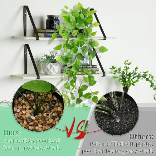 Realistic Artificial Hanging Pothos Plant in Black Pot - 39 Inch Vine