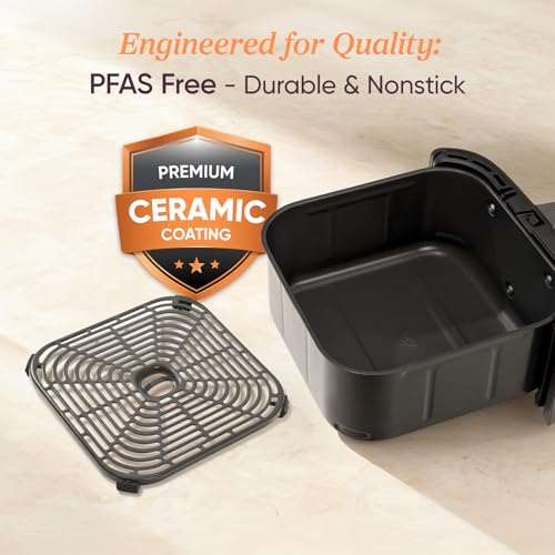 6 Qt 9-in-1 Digital Air Fryer with PFAS-Free Ceramic Basket, 1725W