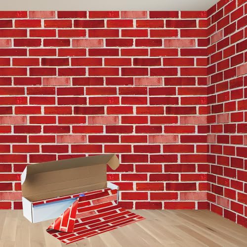 Red Brick Tablecloth Roll 100ft x 54in Waterproof Disposable Party Cover