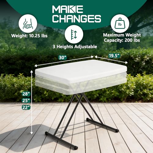 30-Inch Adjustable Folding Table, Portable Heavy Duty Laptop Desk Tray