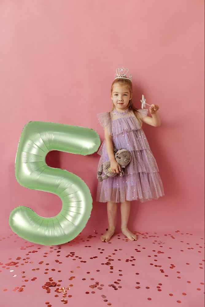 Skiennix 40-Inch Balloon Numbers - Olive Green 5th Birthday & Wedding Party Decorations