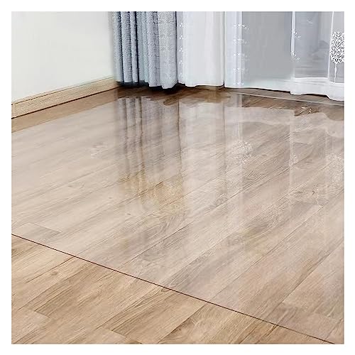 Clear PVC Hardwood Floor Protector Mat - 2mm Thick Waterproof Vinyl Rug