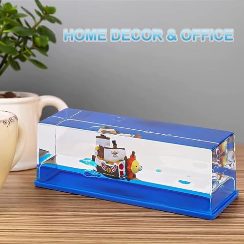 Unsinkable Pirate Ship Fluid Drift Bottle Desk Ornament