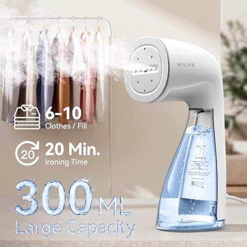 HiLIFE Handheld Clothes Steamer, 1100W Portable Fabric Wrinkle Remover