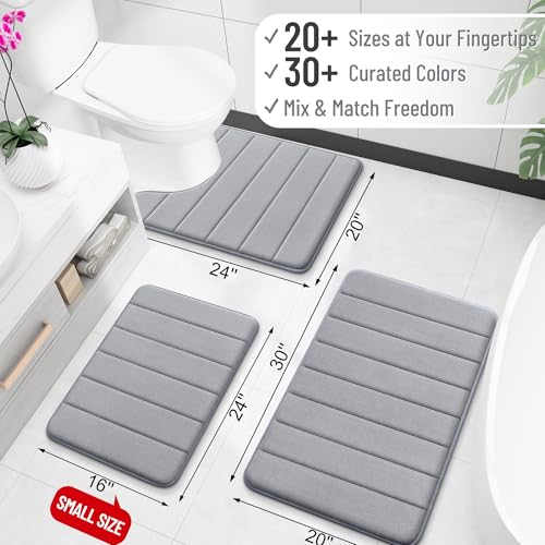 OLANLY Memory Foam Bath Mat 30x20 Super Soft Absorbent Bathroom Rug