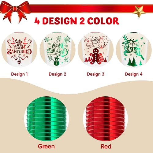 JOYIN 36 Pack Christmas Disposable Plastic Cups 16oz Red & Green Holiday Tableware
