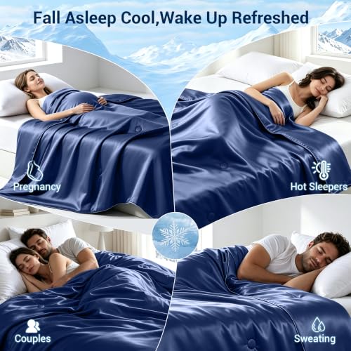 Cooling Blanket Full/Queen - Ice Silk Comforter for Hot Sleepers