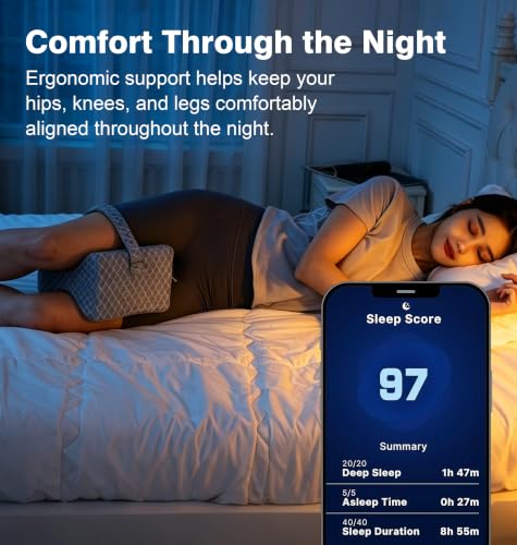 Knee Pillow for Side Sleepers - Memory Foam Leg Support for Pain Relief