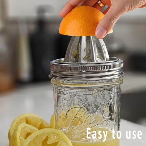 2-Pack Stainless Steel Citrus Juicer Lid for Wide-Mouth Mason Jars